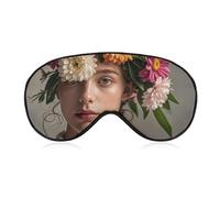 Sleep Mask Head Wearing Floral Vortex Shape Sleep Eye Mask with Adjustable Strap Blindfold Travel Eye Shade Cover Eyemask Eye Cover Soft Eyeshade Patches for Sleeping Yoga