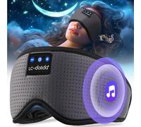 Sleep Mask Headphones Bluetooth Sleep Mask,LC-dolida Soft Eye Mask Headphones for Sleeping Relaxation -100% Blackout Sleep Masks with Headphones for Travel/Meditation/Yoga,Unisex Gifts for Men Women