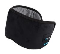 Sleep Mask Headphones,Breathable Cotton Eye Mask,Lightweight Music Sleep Eyemask with Light Shading for Yoga Flying,Comfortable Polyester Cotton Wireless (Black)