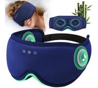 Sleep Mask Headphones with 3D Bamboo Cotton - MUSICOZY Bluetooth Sleep Mask, Wireless Eye Mask with Headphones for Side Sleepers, Zero Pressure 100% Light Blackout | 14H Playtime&Bluetooth 5.4