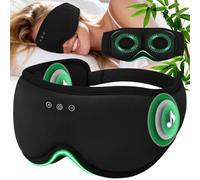 Sleep Mask Headphones with 3D Bamboo Cotton - MUSICOZY Bluetooth Sleep Mask, Wireless Eye Mask with Headphones for Side Sleepers, Zero Pressure 100% Light Blackout | 14H Playtime&Bluetooth 5.4
