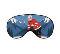Sleep Mask Ice Hockey Player Sleep Eye Mask with Adjustable Strap Blindfold Travel Eye Shade Cover Eyemask Eye Cover Soft Eyeshade Patches for Sleeping Yoga