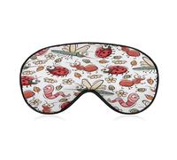 Sleep Mask Ladybug Mosquito for Light Blocking,Eye Mask for Women Men Side Sleeper,Puffiness Dry Eyes Headache,Adjustable Strap