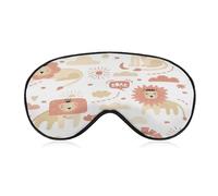 Sleep Mask,Lion White Cloud Silk Eye Mask with Adjustable Strap for Sleeping,Eye Sleep Shade Cover,Blocks Light Reduces Puffy Eyes Gifts