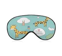 Sleep Mask Love Giraffe Flower for Light Blocking,Eye Mask for Women Men Side Sleeper,Puffiness Dry Eyes Headache,Adjustable Strap