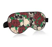 Sleep Mask Mexican Skull Roses Flowers Night Eye Shade Cover Soft Comfort Blindfold Blockout Light Adjustable Strap for Men Women