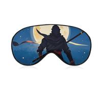 Sleep Mask Moonlight Watercolor Style Ninja Sleep Eye Mask with Adjustable Strap Blindfold Travel Eye Shade Cover Eyemask Eye Cover Soft Eyeshade Patches for Sleeping Yoga