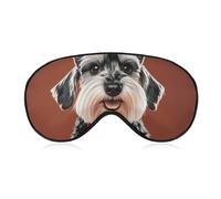 Sleep Mask Oil Cute Schnauzer Dogs Sleep Eye Mask with Adjustable Strap Blindfold Travel Eye Shade Cover Eyemask Eye Cover Soft Eyeshade Patches for Sleeping Yoga