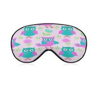 Sleep Mask,Owl Purple Flowers Silk Eye Mask with Adjustable Strap for Sleeping,Eye Sleep Shade Cover,Blocks Light Reduces Puffy Eyes Gifts