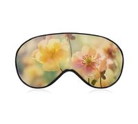 Sleep Mask Painted Flowers Sleep Eye Mask with Adjustable Strap Blindfold Travel Eye Shade Cover Eyemask Eye Cover Soft Eyeshade Patches for Sleeping Yoga
