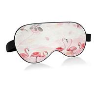 Sleep Mask Pink Flamingos Night Eye Shade Cover Soft Comfort Blindfold Blockout Light Adjustable Strap for Men Women