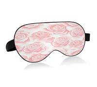 Sleep Mask Pink Rose Flower Night Eye Shade Cover Soft Comfort Blindfold Blockout Light Adjustable Strap for Men Women