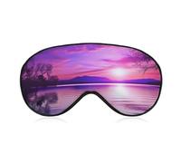 Sleep Mask Purple Sunset on Water Sleep Eye Mask with Adjustable Strap Blindfold Travel Eye Shade Cover Eyemask Eye Cover Soft Eyeshade Patches for Sleeping Yoga