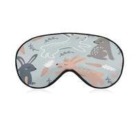 Sleep Mask Rabbit Carrot Silk Eye Cover Soft Satin Blindfold Elastic Strap Night Eyeshade Travel Nap for Women Men