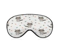 Sleep Mask Raccoon for Light Blocking,Eye Mask for Women Men Side Sleeper,Puffiness Dry Eyes Headache,Adjustable Strap
