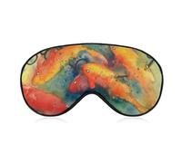 Sleep Mask Red Fish Paint for Light Blocking,Eye Mask for Women Men Side Sleeper,Puffiness Dry Eyes Headache,Adjustable Strap