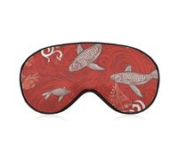 Sleep Mask Red Sea Animal Sleep Eye Mask with Adjustable Strap Blindfold Travel Eye Shade Cover Eyemask Eye Cover Soft Eyeshade Patches for Sleeping Yoga