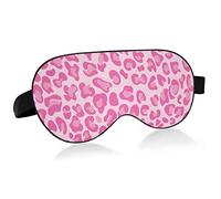 Sleep Mask Rose Pink Leopard Print Night Eye Shade Cover Soft Comfort Blindfold Blockout Light Adjustable Strap for Men Women
