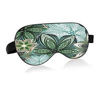 Sleep Mask Seamless Flowers Green Night Eye Shade Cover Soft Comfort Blindfold Blockout Light Adjustable Strap for Men Women