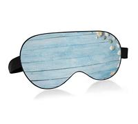 Sleep Mask Seashells on Wooden Planks Night Eye Shade Cover Soft Comfort Blindfold Blockout Light Adjustable Strap for Men Women