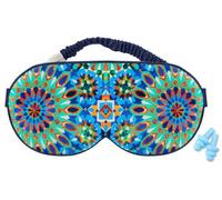 Sleep Mask,Silk Eye Mask for Sleeping Women/Men/Girls,19 Momme Both Sides 100% Pure Mulberry Silk Blackout Anti-Allergy Blindfold with Elastic Strap for Night,Travel,Nap,Meditation (Peacock Blue)