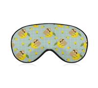 Sleep Mask Sloth for Light Blocking,Eye Mask for Women Men Side Sleeper,Puffiness Dry Eyes Headache,Adjustable Strap