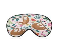 Sleep Mask Sloth for Light Blocking,Eye Mask for Women Men Side Sleeper,Puffiness Dry Eyes Headache,Adjustable Strap