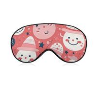 Sleep Mask Snowman and Stars Sleep Eye Mask with Adjustable Strap Blindfold Travel Eye Shade Cover Eyemask Eye Cover Soft Eyeshade Patches for Sleeping Yoga