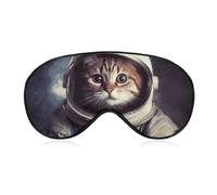 Sleep Mask Soft Comfortable Eye Mask with Adjustable Strap Eye Cover Animal Cat AstronautEye Shade for Men Women Work Travel