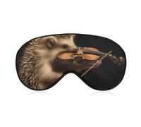 Sleep Mask Soft Comfortable Eye Mask with Adjustable Strap Eye Cover Animal Hedgehog Music ViolinEye Shade for Men Women Work Travel
