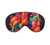Sleep Mask Soft Comfortable Eye Mask with Adjustable Strap Eye Cover Colorful Fruits and VegetablesEye Shade for Men Women Work Travel
