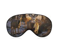 Sleep Mask Soft Comfortable Eye Mask with Adjustable Strap Eye Cover Deers PictureEye Shade for Men Women Work Travel