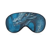Sleep Mask Soft Comfortable Eye Mask with Adjustable Strap Eye Cover Dragon Cool BlueEye Shade for Men Women Work Travel