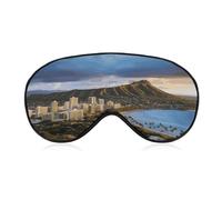 Sleep Mask Soft Comfortable Eye Mask with Adjustable Strap Eye Cover Hawaii Skyline Diamond Head VolcanoEye Shade for Men Women Work Travel