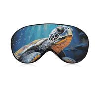 Sleep Mask Soft Comfortable Eye Mask with Adjustable Strap Eye Cover Painted Sea TurtleEye Shade for Men Women Work Travel