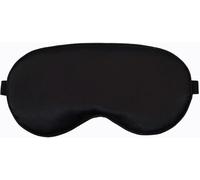 Sleep Mask - Soft Silk Manta Sleep Mask - Adjustable Strap - Perfect Light Blockout Eye Pillow - Curved Design Eye Mask for Plane Travel - Includes 1 Pair Ear Plugs and Travel Pouch - Unisex (Black)