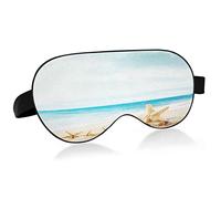 Sleep Mask Summer Beach Landscape Night Eye Shade Cover Soft Comfort Blindfold Blockout Light Adjustable Strap for Men Women