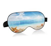 Sleep Mask Sunbeam Beach Landscape Night Eye Shade Cover Soft Comfort Blindfold Blockout Light Adjustable Strap for Men Women