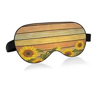 Sleep Mask Sunflowers Varicolored Wooden Night Eye Shade Cover Soft Comfort Blindfold Blockout Light Adjustable Strap for Men Women