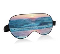 Sleep Mask Sunrise Beach Night Eye Shade Cover Soft Comfort Blindfold Blockout Light Adjustable Strap for Men Women