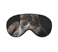 Sleep Mask Tabby Cat Sleep Eye Mask with Adjustable Strap Blindfold Travel Eye Shade Cover Eyemask Eye Cover Soft Eyeshade Patches for Sleeping Yoga