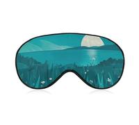 Sleep Mask Teal Blue Sleep Eye Mask with Adjustable Strap Blindfold Travel Eye Shade Cover Eyemask Eye Cover Soft Eyeshade Patches for Sleeping Yoga