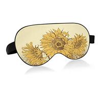 Sleep Mask Three Sunflower Night Eye Shade Cover Soft Comfort Blindfold Blockout Light Adjustable Strap for Men Women