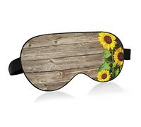 Sleep Mask Three Sunflower Wood Night Eye Shade Cover Soft Comfort Blindfold Blockout Light Adjustable Strap for Men Women