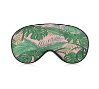 Sleep Mask Tropical Leaf Silk Eye Cover Soft Satin Blindfold Elastic Strap Night Eyeshade Travel Nap for Women Men