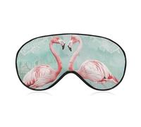 Sleep Mask Two Peach Flamingos Sleep Eye Mask with Adjustable Strap Blindfold Travel Eye Shade Cover Eyemask Eye Cover Soft Eyeshade Patches for Sleeping Yoga
