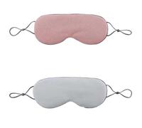 Sleep Mask Warm Cold Dual-Use Soft Silk Eye Mask Night Blackout Blindfold Eye Shade with Adjustable Elastic Strap Travel Shade(Pink-Blue,3PCS)