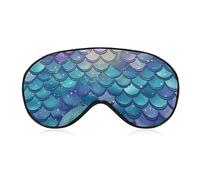 Sleep Mask Water Lily Mermaid Scales Light Blocking Sleeping Eye Mask, Eye Cover with Adjustable Strap Eye Sleep Shade Cover