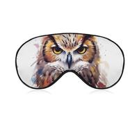 Sleep Mask Watercolor Cool Owl Head Light Blocking Sleeping Eye Mask, Eye Cover with Adjustable Strap Eye Sleep Shade Cover