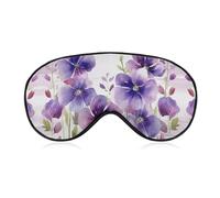 Sleep Mask Watercolor Purple Flowers Light Blocking Sleeping Eye Mask, Eye Cover with Adjustable Strap Eye Sleep Shade Cover